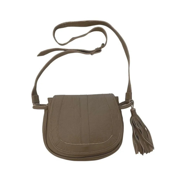 Lalla Marrakech Handbags - Lalla Marrakech Taupe Leather Crossbody Bag